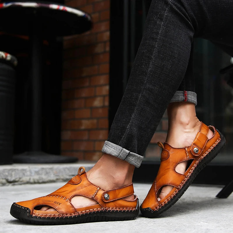 VEIGGARA| Orthopädische Ledersandalen für Männer