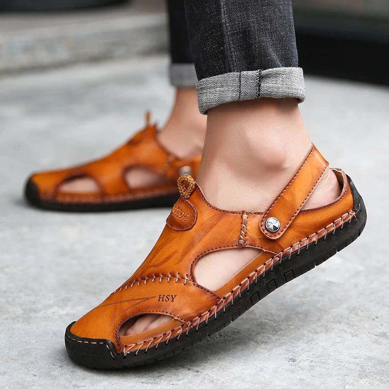 VEIGGARA| Orthopädische Ledersandalen für Männer